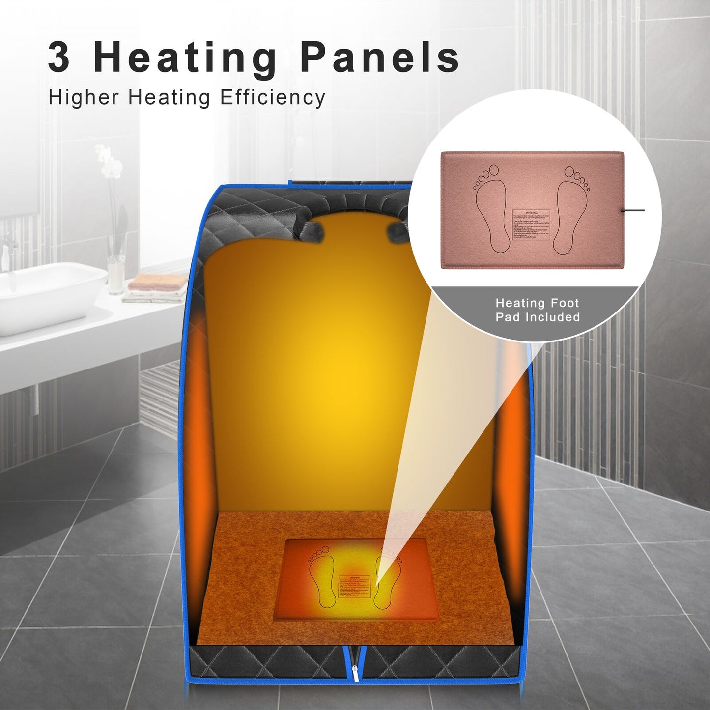 Portable Far Infrared Sauna With Heating Foot Pad, Chair, Black Spa & Salon at Gallery Canada