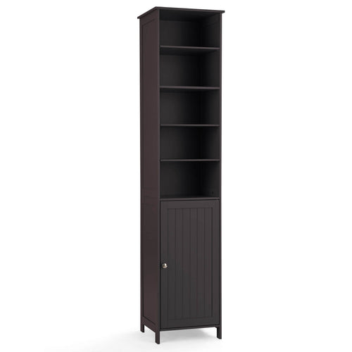 72 Inches Free Standing Tall Floor Bathroom Storage Cabinet, Brown