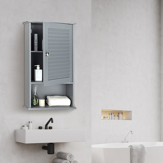 Wall Mount Storage Cabinet, Single Door, Height Adjustable Shelf, Gray Wall Cabinets Gray at Gallery Canada
