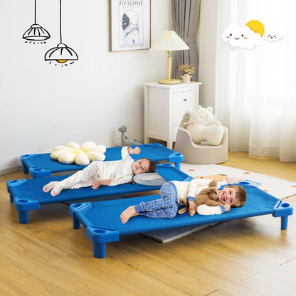 52 Inch x 23 Inch Pack of 6 Kids Stackable Daycare Rest Mat, Blue