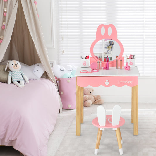 Kids Vanity Set With Mirror, Drawer, White Kids Vanities White at Gallery Canada