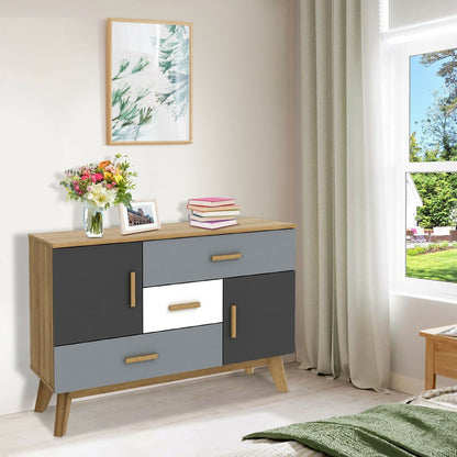 Free-standing Storage Floor Cabinet with 2 Doors and 3 Drawers, Natural at Gallery Canada