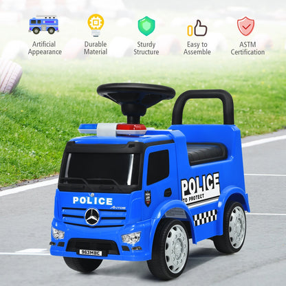 Mercedes Benz Kids Ride On Push Licensed Police Car, Blue