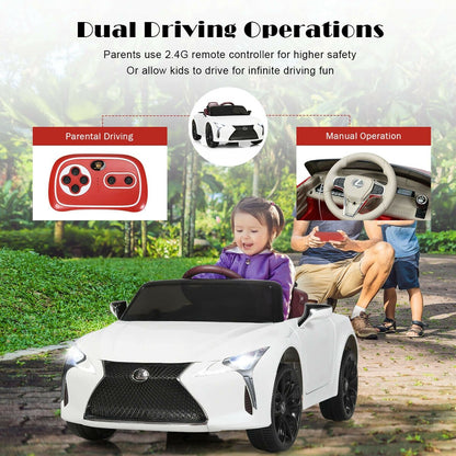 Lexus LC500 Licensed Kids 12V Ride Remote Control Electric Vehicle, White