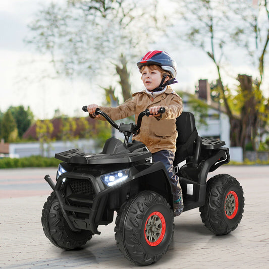 12V Kids Electric 4-Wheeler ATV Quad, Black Powered Ride On Toys Black at Gallery Canada