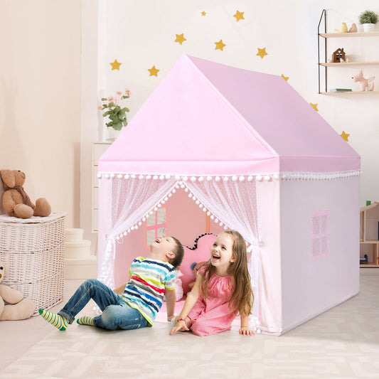 Kids Play Tent Large Playhouse Children Play Castle Fairy Tent Gift with Mat, Pink Play Tents & Playhouse Pink at Gallery Canada
