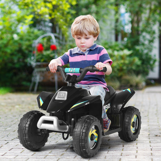 6V Kids Electric ATV 4 Wheels Ride-On Toy, Black Powered Ride On Toys Black at Gallery Canada