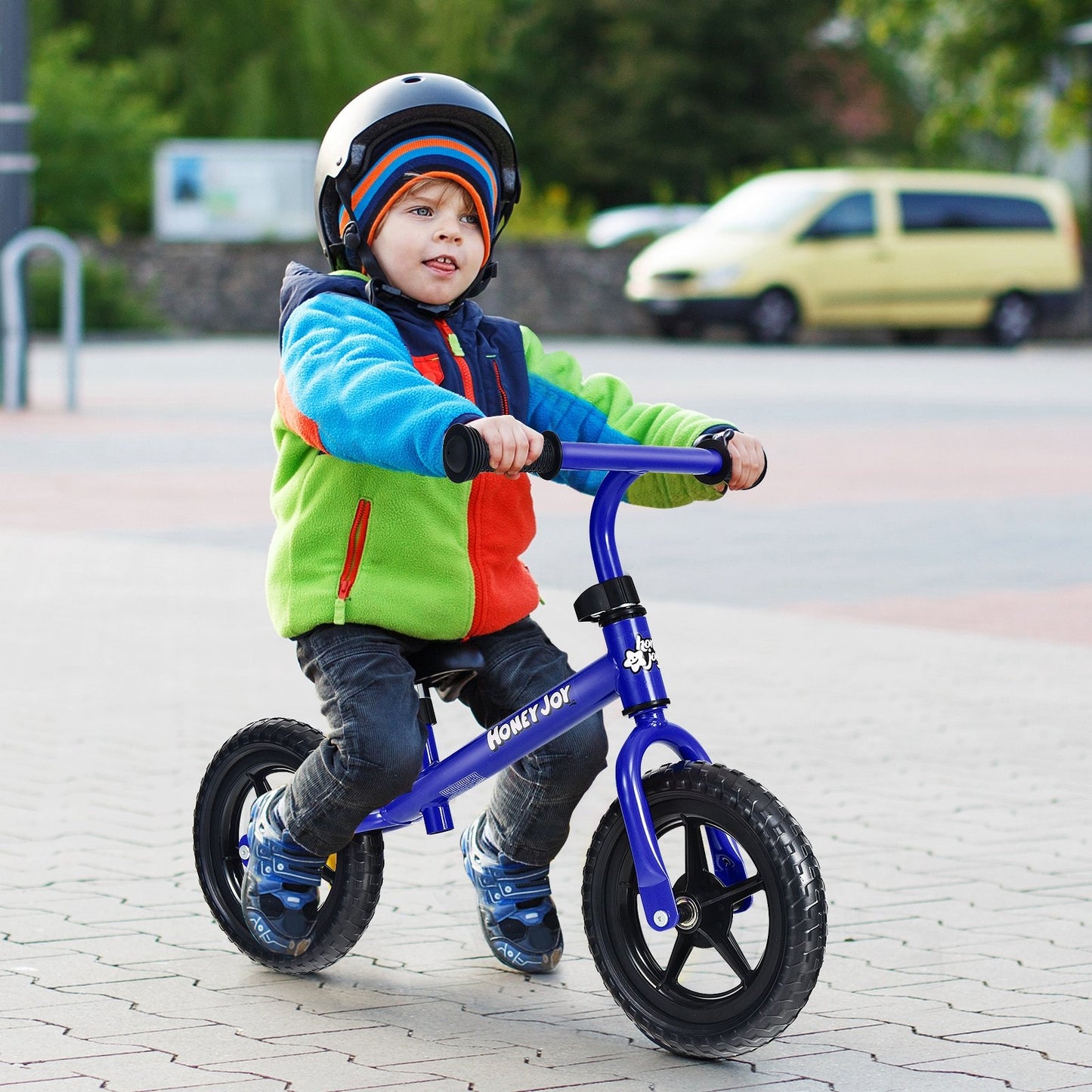 Kids No Pedal Balance Bike with Adjustable Handlebar and Seat, Blue