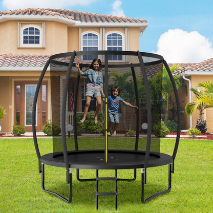 8 Feet ASTM Approved Recreational Trampoline with Ladder, Black