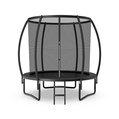 8 Feet ASTM Approved Recreational Trampoline with Ladder, Black