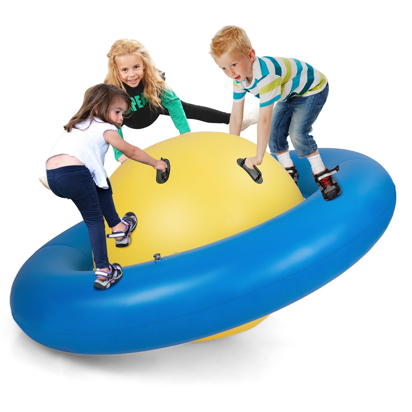 7.5 Foot Giant Inflatable Dome Rocker Bouncer with 6 Built-in Handles for Kids, Blue at Gallery Canada
