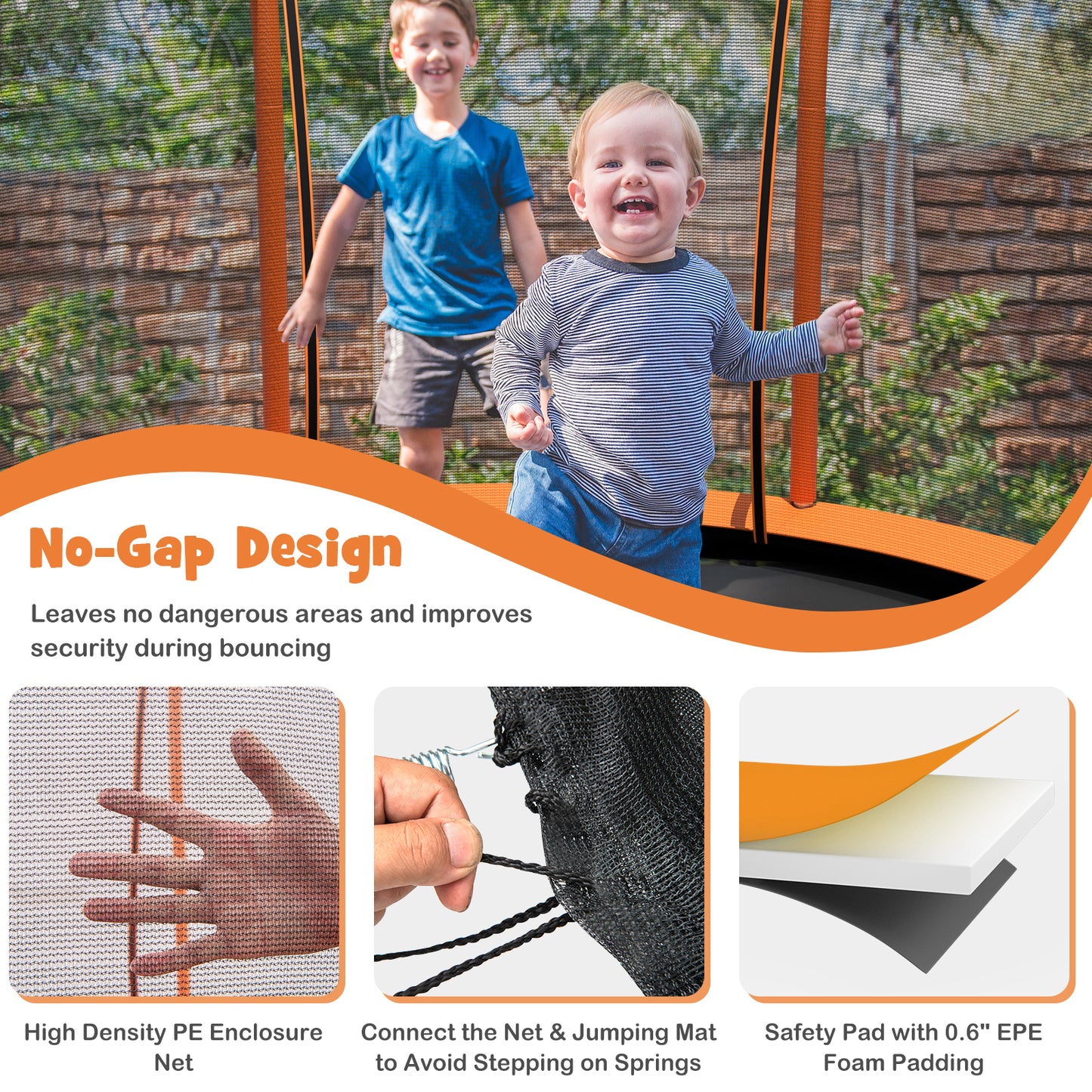 10 Feet Flower Shape Trampoline, Galvanized Steel Frame, Orange Trampolines at Gallery Canada