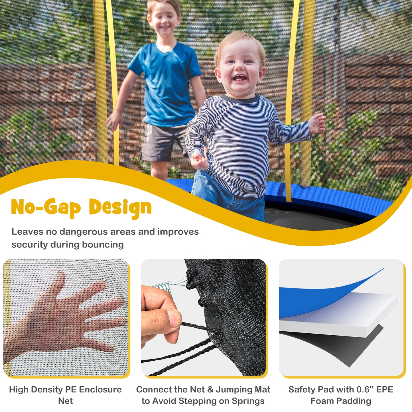 10 Feet Flower Shape Trampoline, Galvanized Steel Frame, Yellow Trampolines at Gallery Canada