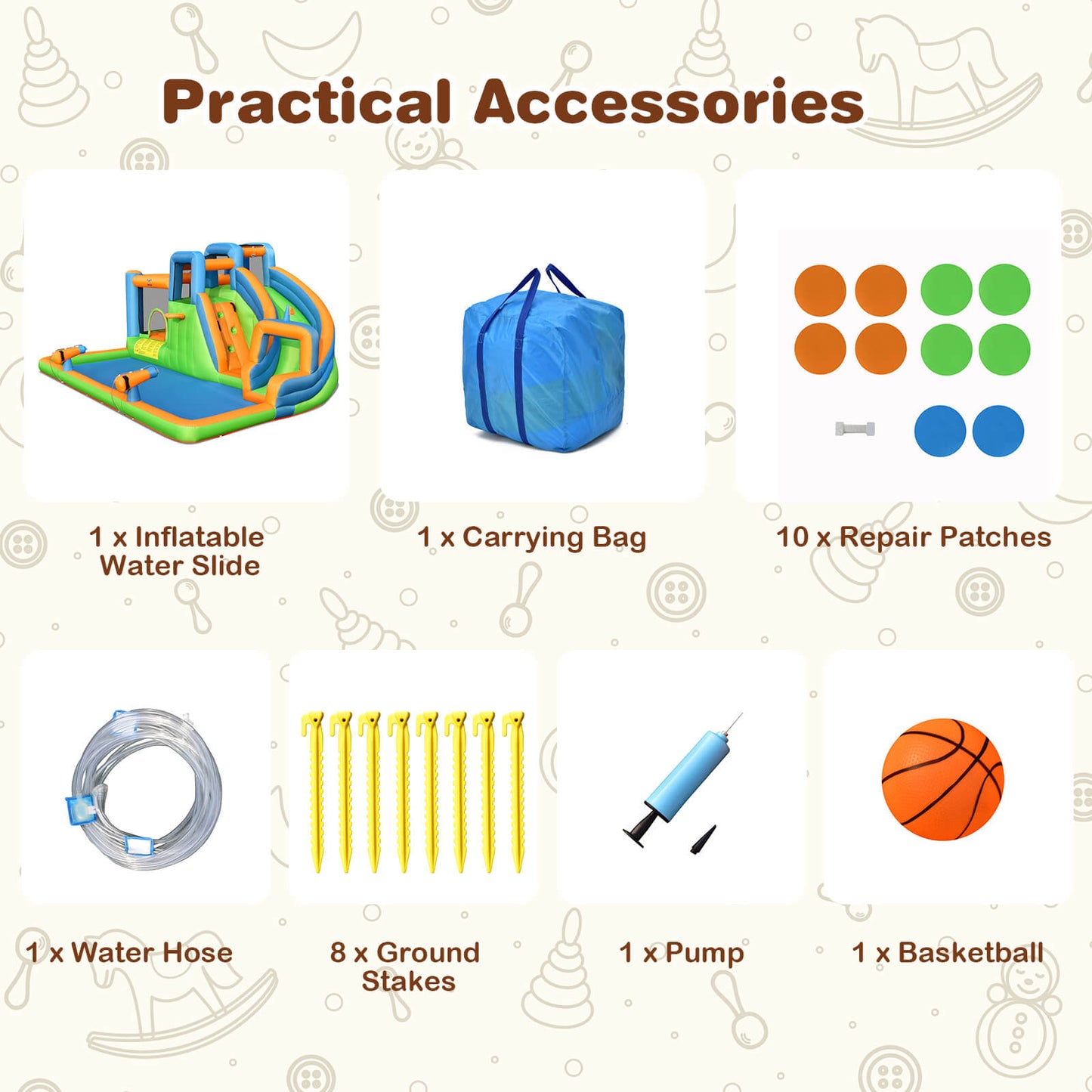 Inflatable Water Slide with Dual Climbing Walls and Blower Excluded Bounce House at Gallery Canada