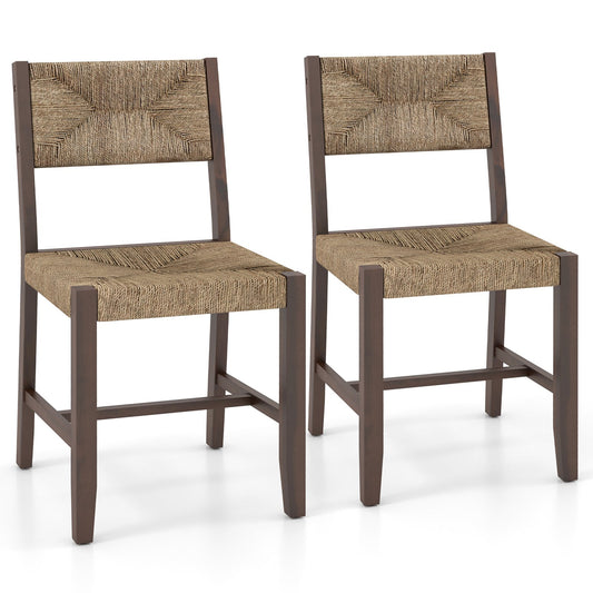 Wooden Dining Chair Set of 2 for Kitchen Dining Room, Brown