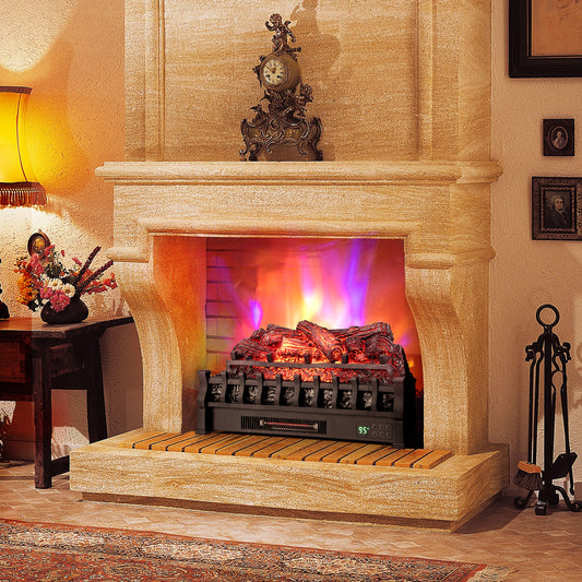 26 Inches Infrared Quartz Electric Fireplace, Black
