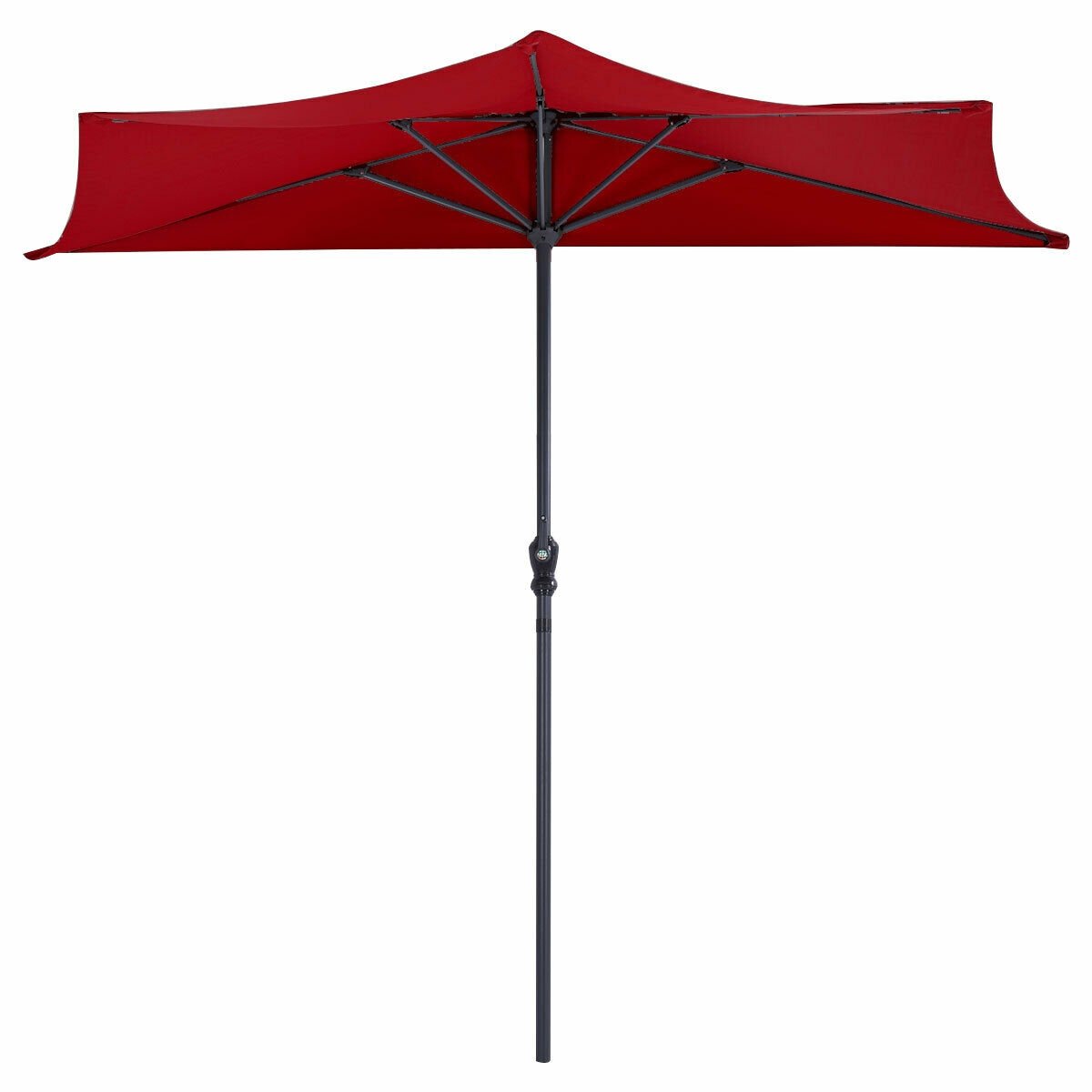 9Ft Patio Bistro Half Round Umbrella , Dark Red