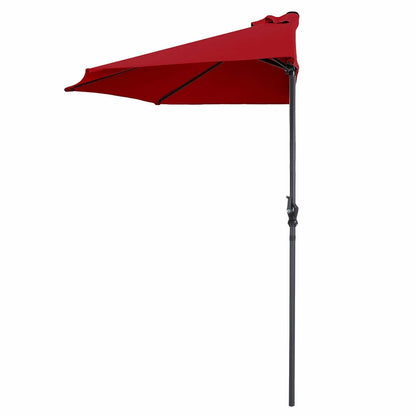 9Ft Patio Bistro Half Round Umbrella , Dark Red
