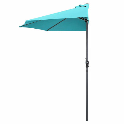 9Ft Patio Bistro Half Round Umbrella , Turquoise