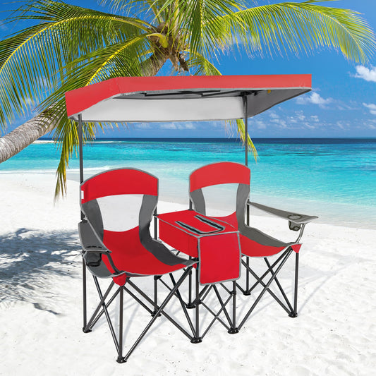 Portable Folding Camping Chair With Cup Holder, Red Camping Furniture Red at Gallery Canada