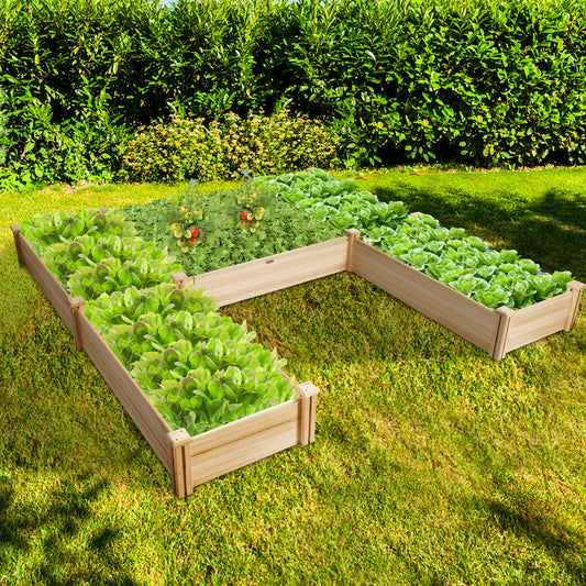 U-Shaped Wooden Garden Raised Bed, Natural Raised Garden Beds Natural at Gallery Canada