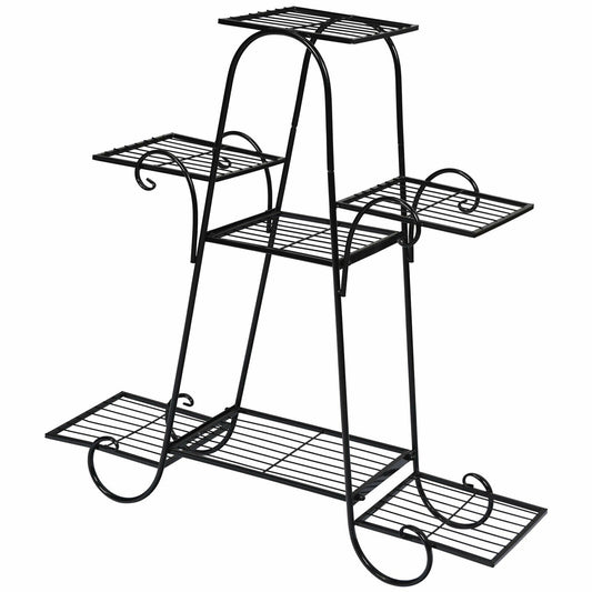 7 Tier Metal Patio Plant Stand, Black at Gallery Canada