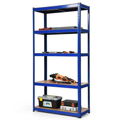 72 Inch Storage Rack with 5 Adjustable Shelves for Books Kitchenware, Navy at Gallery Canada