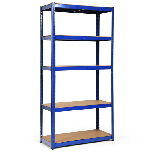 72 Inch Storage Rack with 5 Adjustable Shelves for Books Kitchenware, Navy