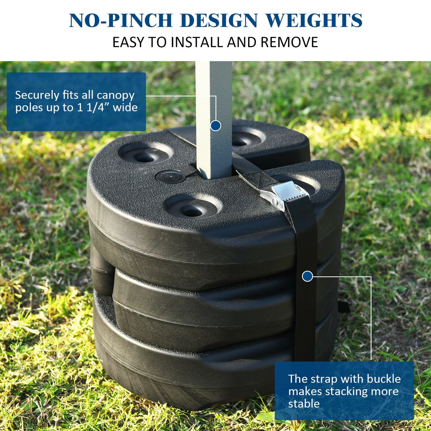 Set Of 8 Canopy Weights, 40lbs Weight Plate Kit, Black Outdoor Umbrella Bases at Gallery Canada
