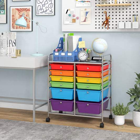 12 Drawers Rolling Cart Storage Scrapbook Paper Organizer Bins, Multicolor File Cabinets Multicolor at Gallery Canada