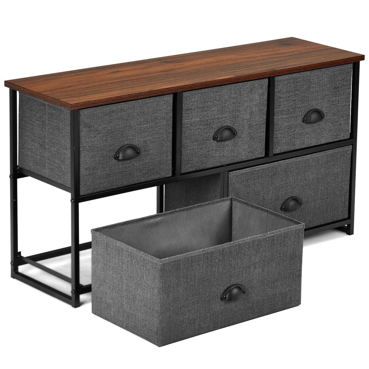 Wood Dresser Storage Unit Side Table Display Organizer, Gray at Gallery Canada