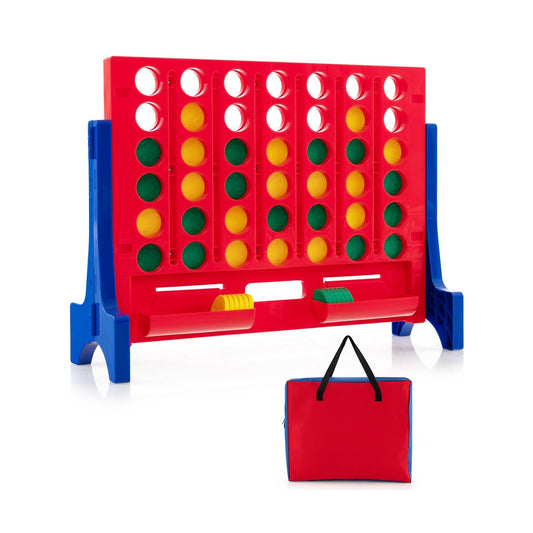 Jumbo 4-to-Score Connect Game Set with Carrying Bag and 42 Coins, Blue