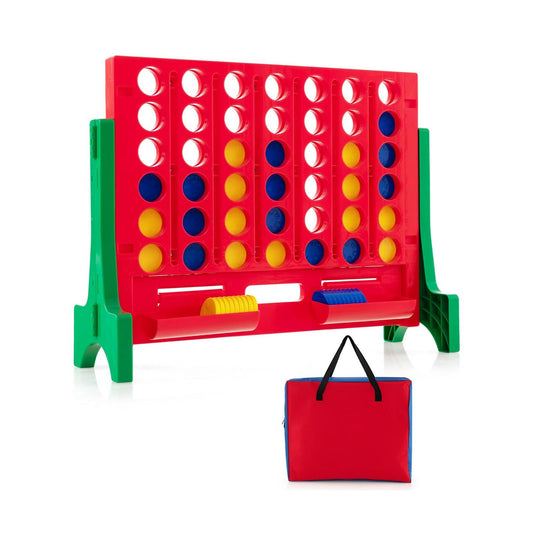 Jumbo 4-to-Score Connect Game Set with Carrying Bag and 42 Coins, Green
