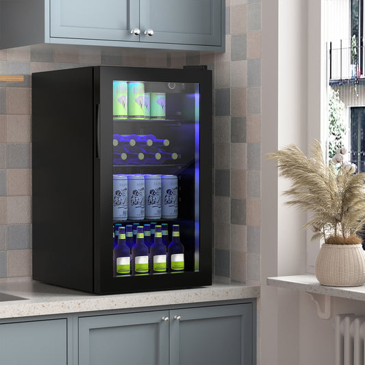 120 Can Beverage Mini Refrigerator with Glass Door Wine & Beverage Coolers black, stainless steel at Gallery Canada