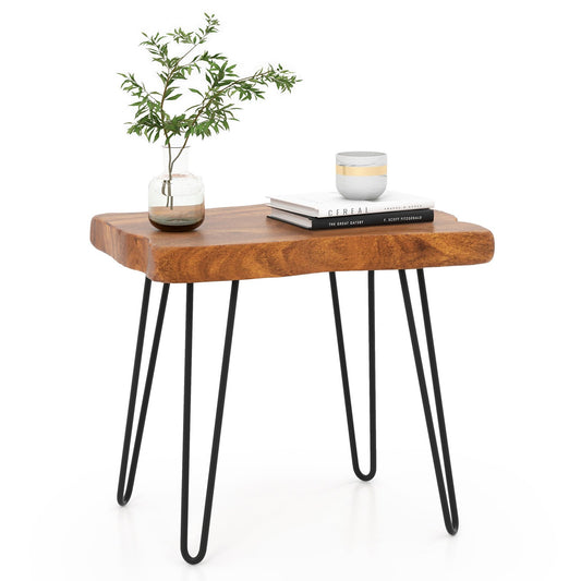 Rectangular Reclaimed Recycled Teak Wood End Table, Brown at Gallery Canada
