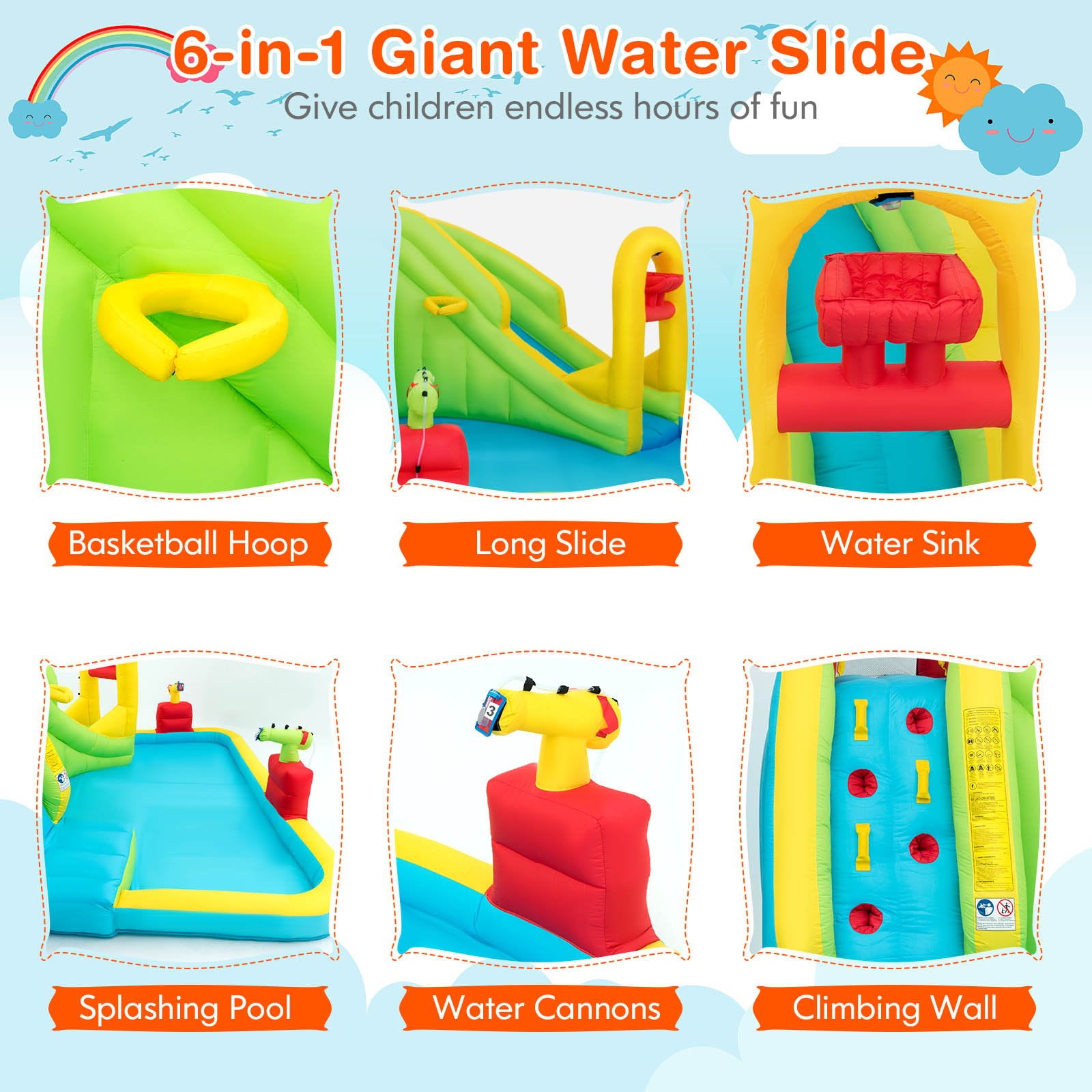 Outdoor Inflatable Water Bounce House with 480W Blower at Gallery Canada