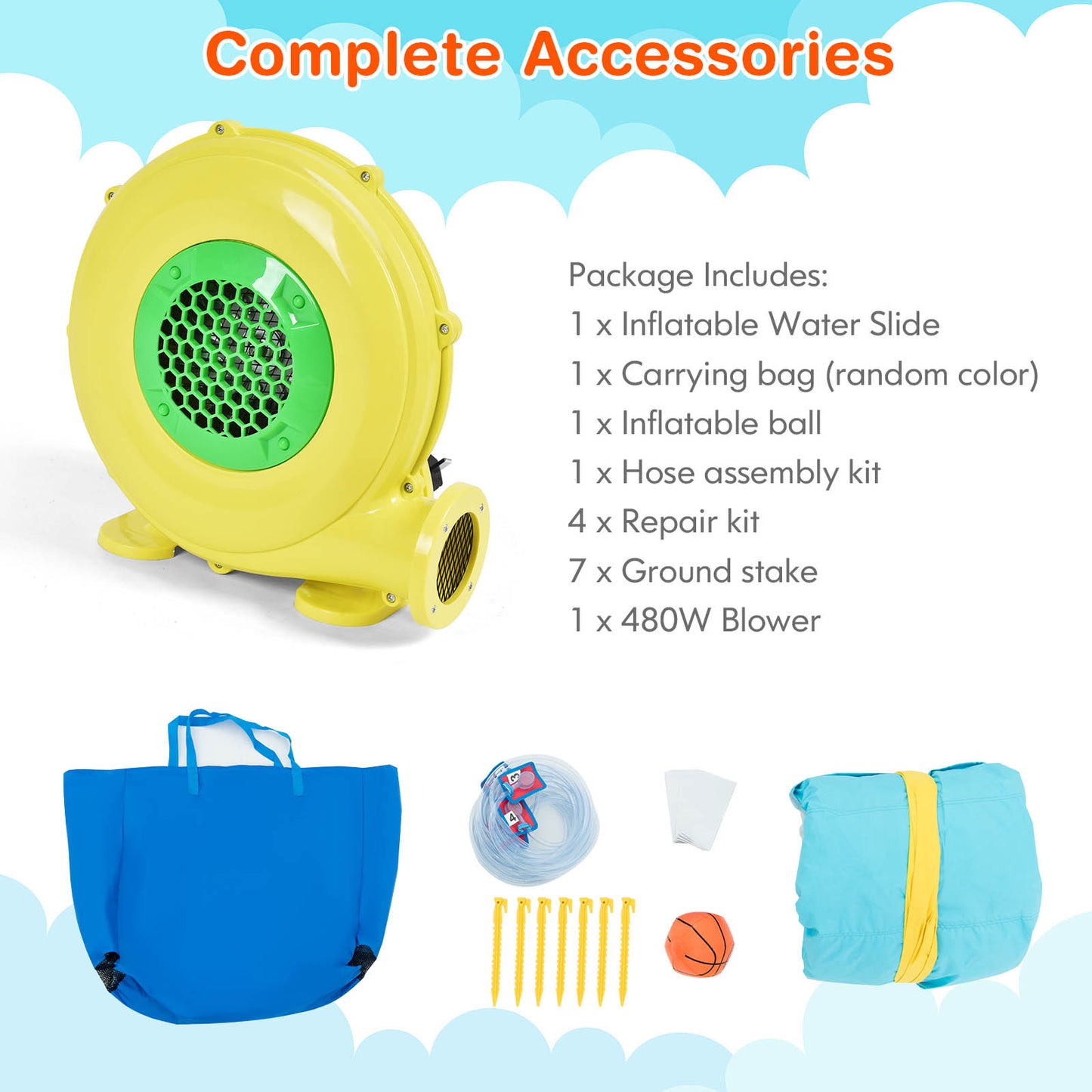 Outdoor Inflatable Water Bounce House, 480W Blower Bounce House at Gallery Canada