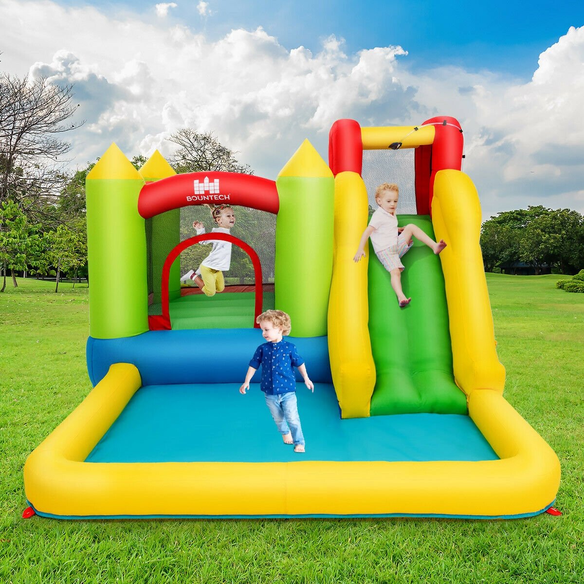 Inflatable Bounce House Water Slide Jump Bouncer without Blower - Gallery Canada