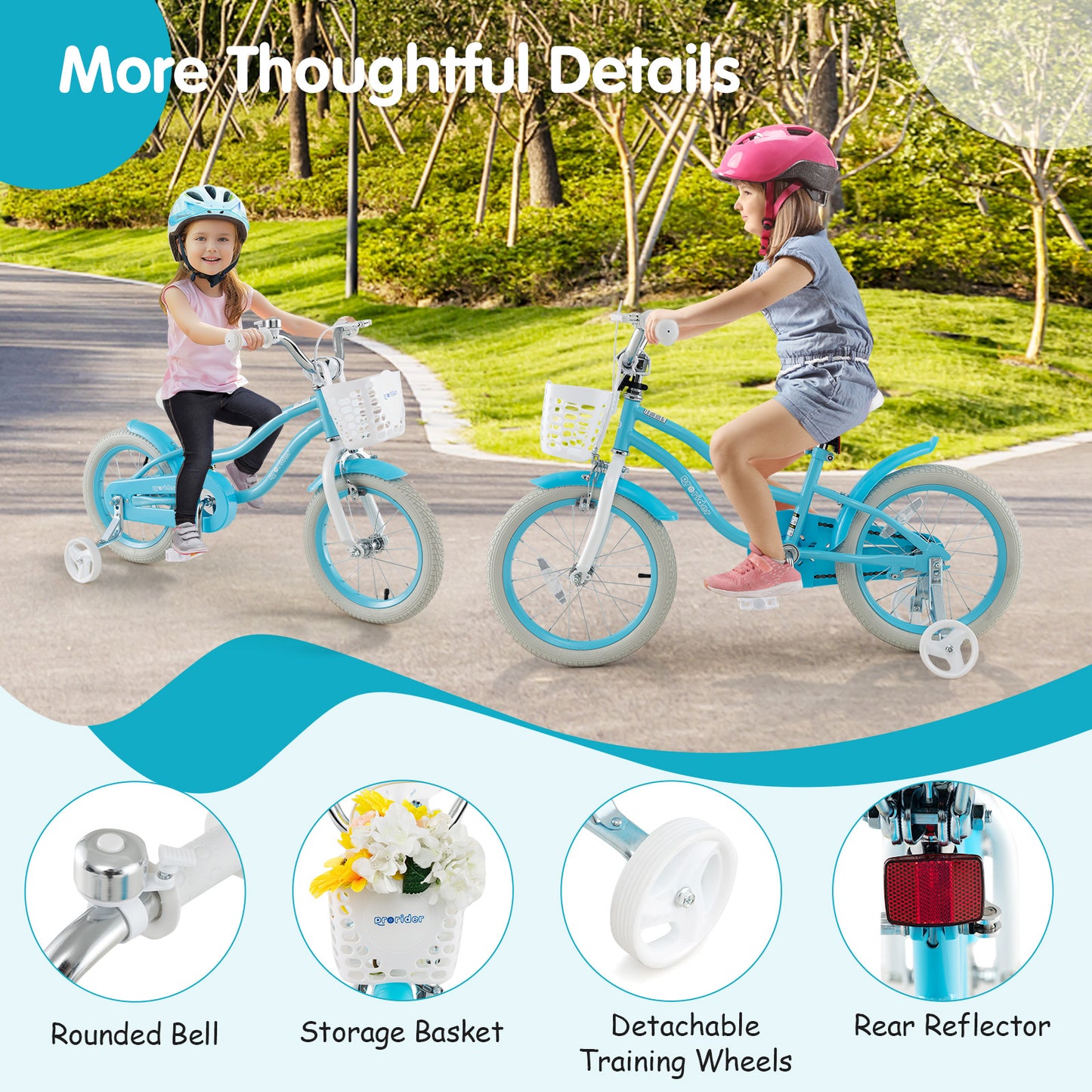 14/16/18 Inch Kids Bike with Dual Brakes and Adjustable Seat-16 inches, Blue Kids Bike at Gallery Canada