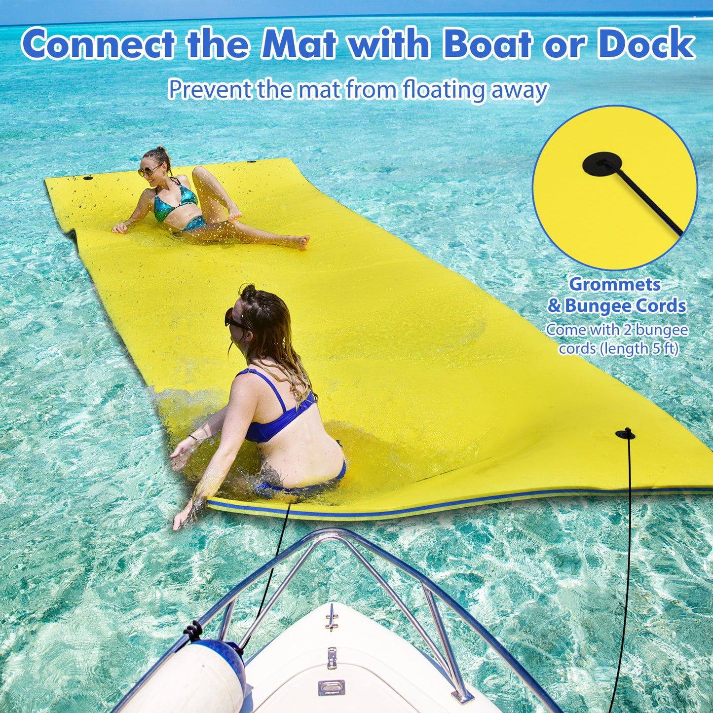 9' x 6' Floating Water Pad, 3 Layer Foam Mat, Yellow Swimming at Gallery Canada