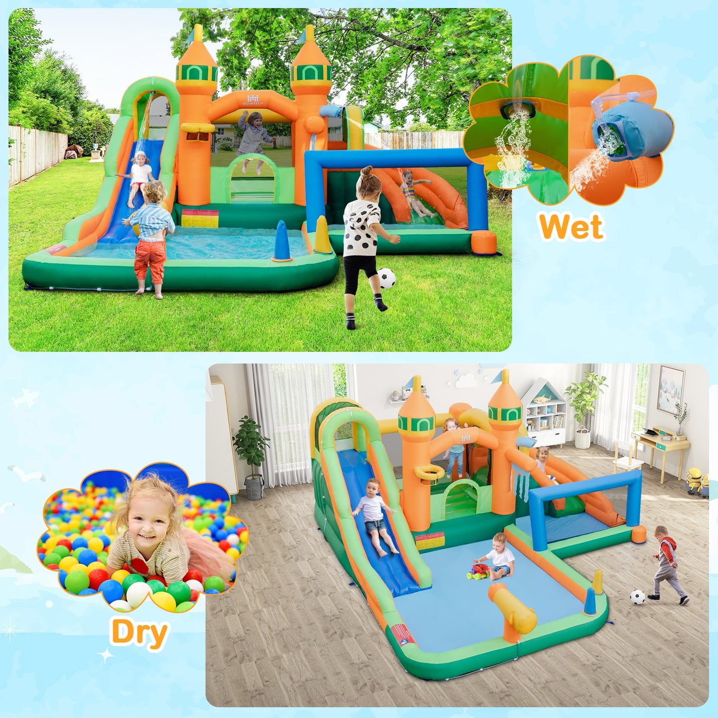 Kids Inflatable Water Slide for Yard Lawn (Without Blower), Multicolor at Gallery Canada