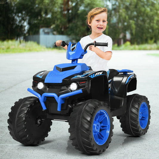 Kids Ride On ATV, 12V, LED Lights, Treaded Tires, Navy Powered Ride On Toys Navy at Gallery Canada