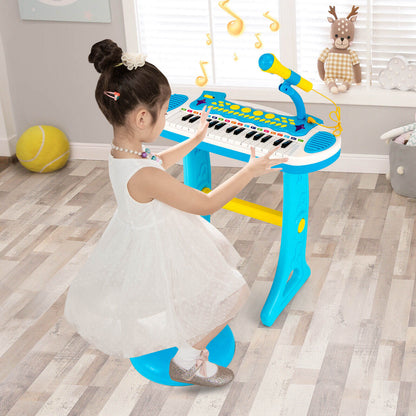 31-Key Kids Piano Keyboard Toy with Microphone and Multiple Sounds for Age 3+, Blue at Gallery Canada
