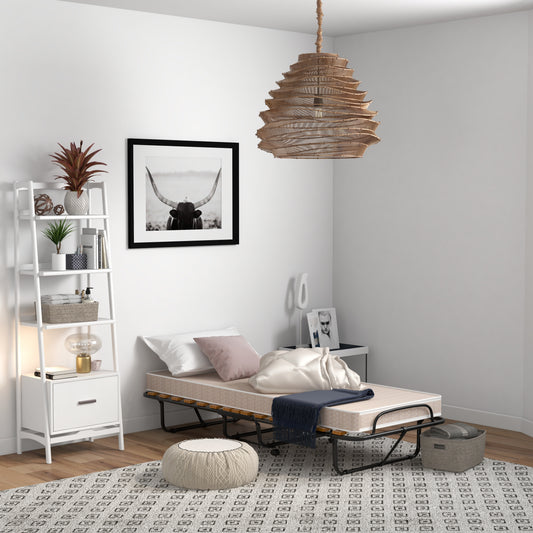 75 x 31.5 Inch Folding Guest Bed, Memory Foam Mattress, Black and Beige Folding Beds Black & Beige at Gallery Canada