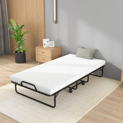 Twin Size Metal Folding Bed with Memory Foam Mattress at Gallery Canada