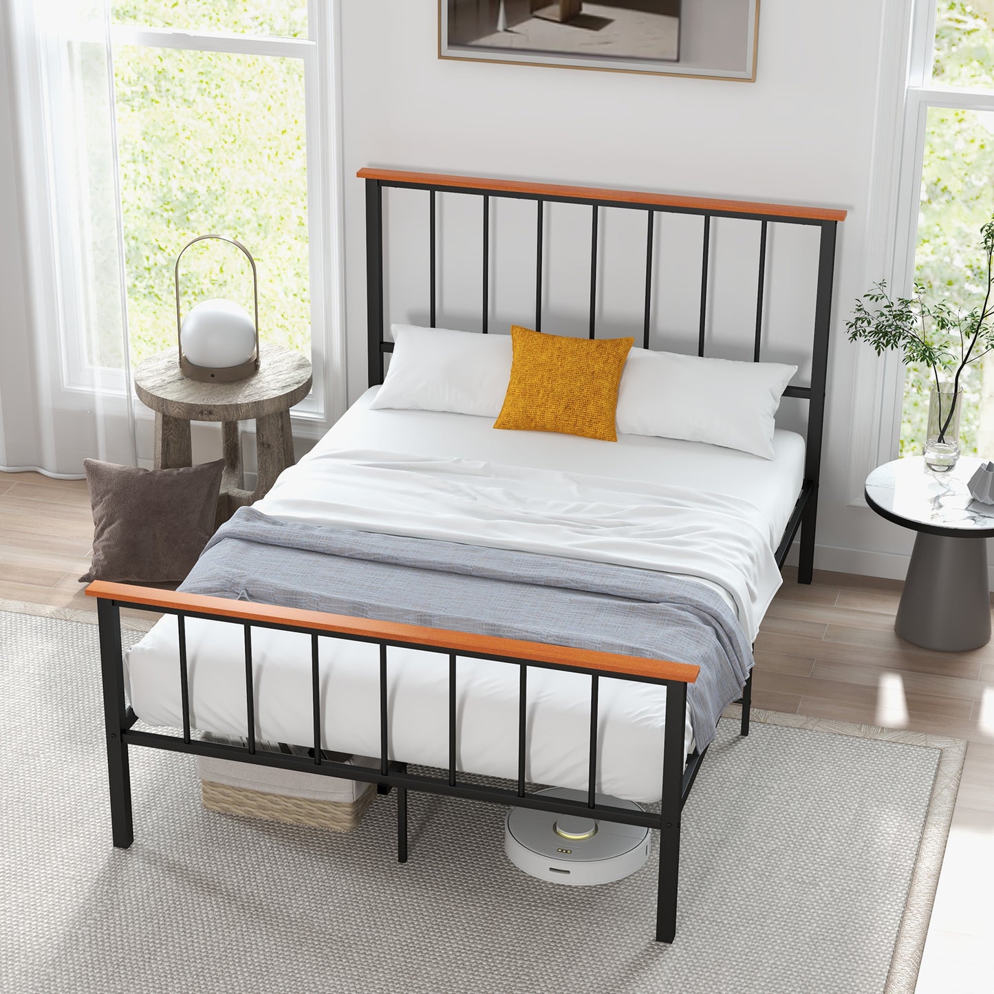 Full Queen Bed Frame With Headboard, Footboard, Full Size, Black Simple Bed Frame at Gallery Canada