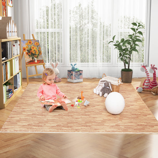 12 Tiles Wood Grain Foam Floor Mats, Natural Decorative Fencing & Flooring Natural at Gallery Canada