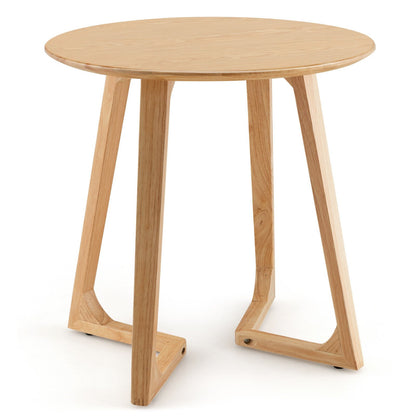 24 Inch Round End Table with Adjustable Foot Pads Natural, Natural