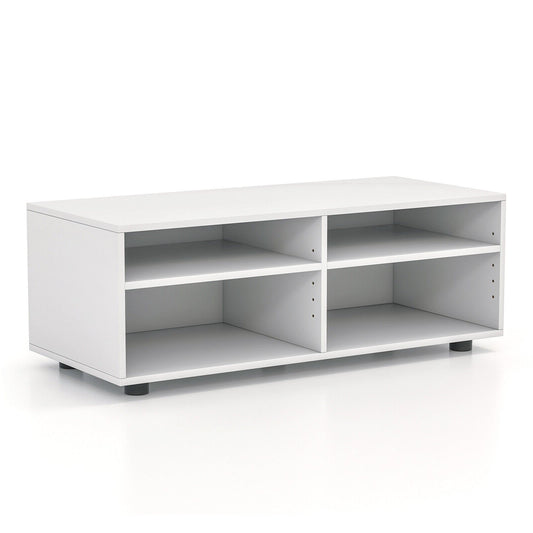 4-Cube TV Stand for TV up to 45 Inch with 5 Positions Adjustable Shelves, White at Gallery Canada