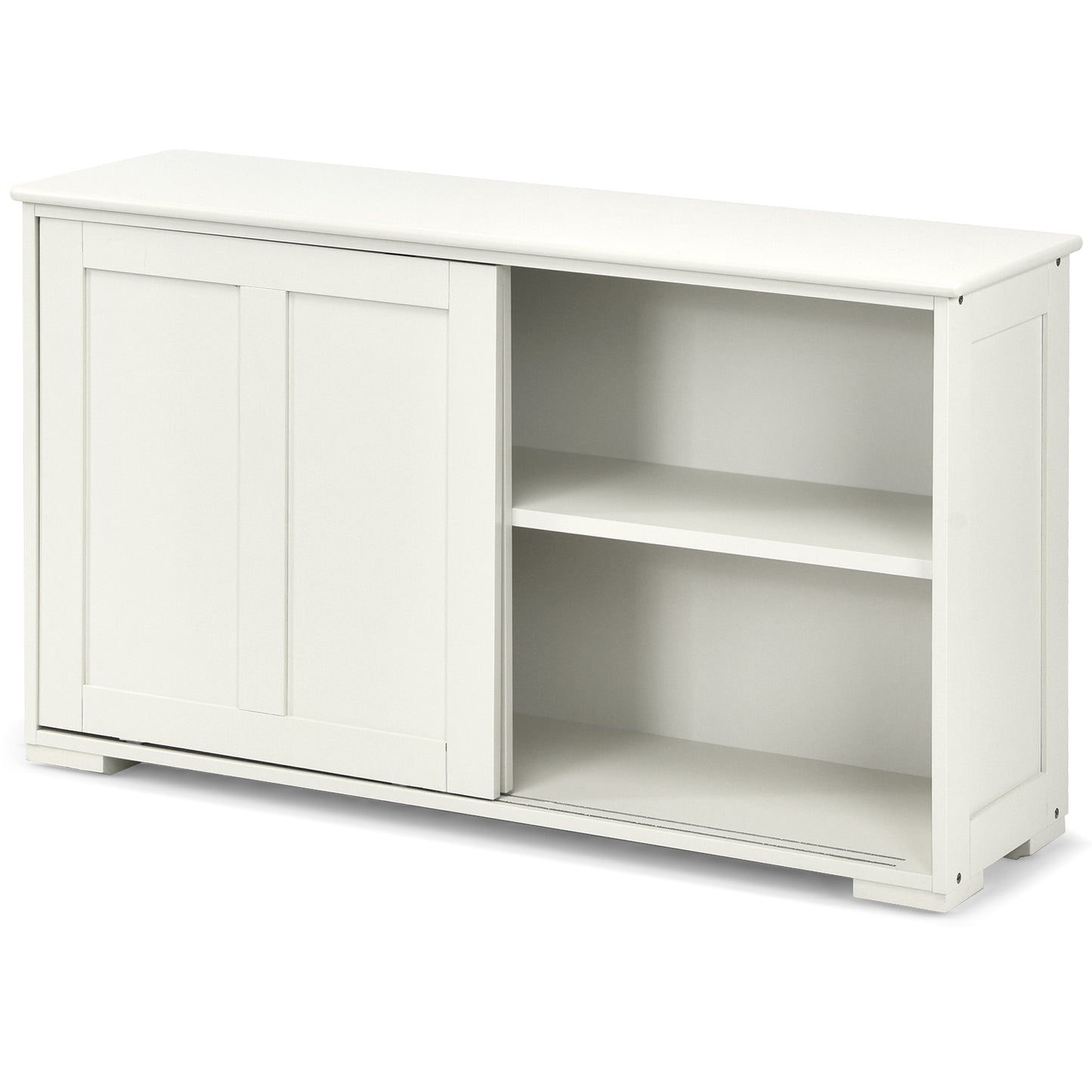 Kitchen Storage Cupboard Cabinet with Sliding Door-Antique White, White Sideboards Cabinets & Buffets at Gallery Canada
